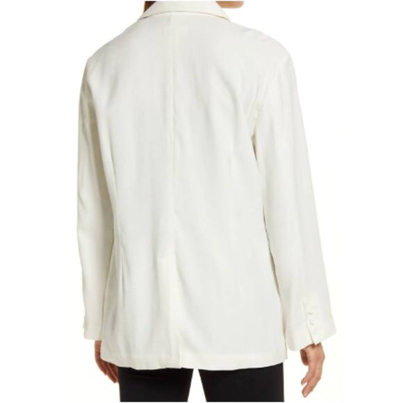 NEW OPEN EDIT NORDSTROM Women's Ivory Unstructured Blazer Size L - Picture 2 of 10